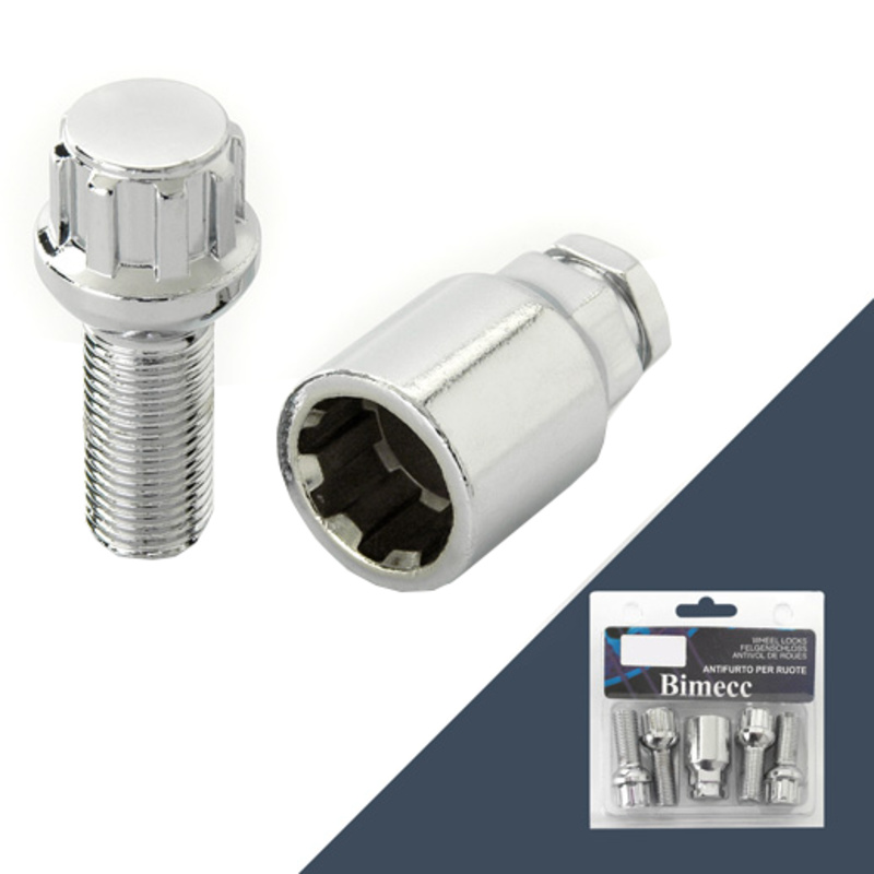 Болт секретный M12x1,25 (52/ 27) конус цинк 4+1 ключ (LS) UB325 BC