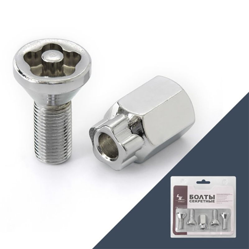 Болт секретный M12x1,25 36/23, конус, 4+1 ключ, штамп, CH, JN-615