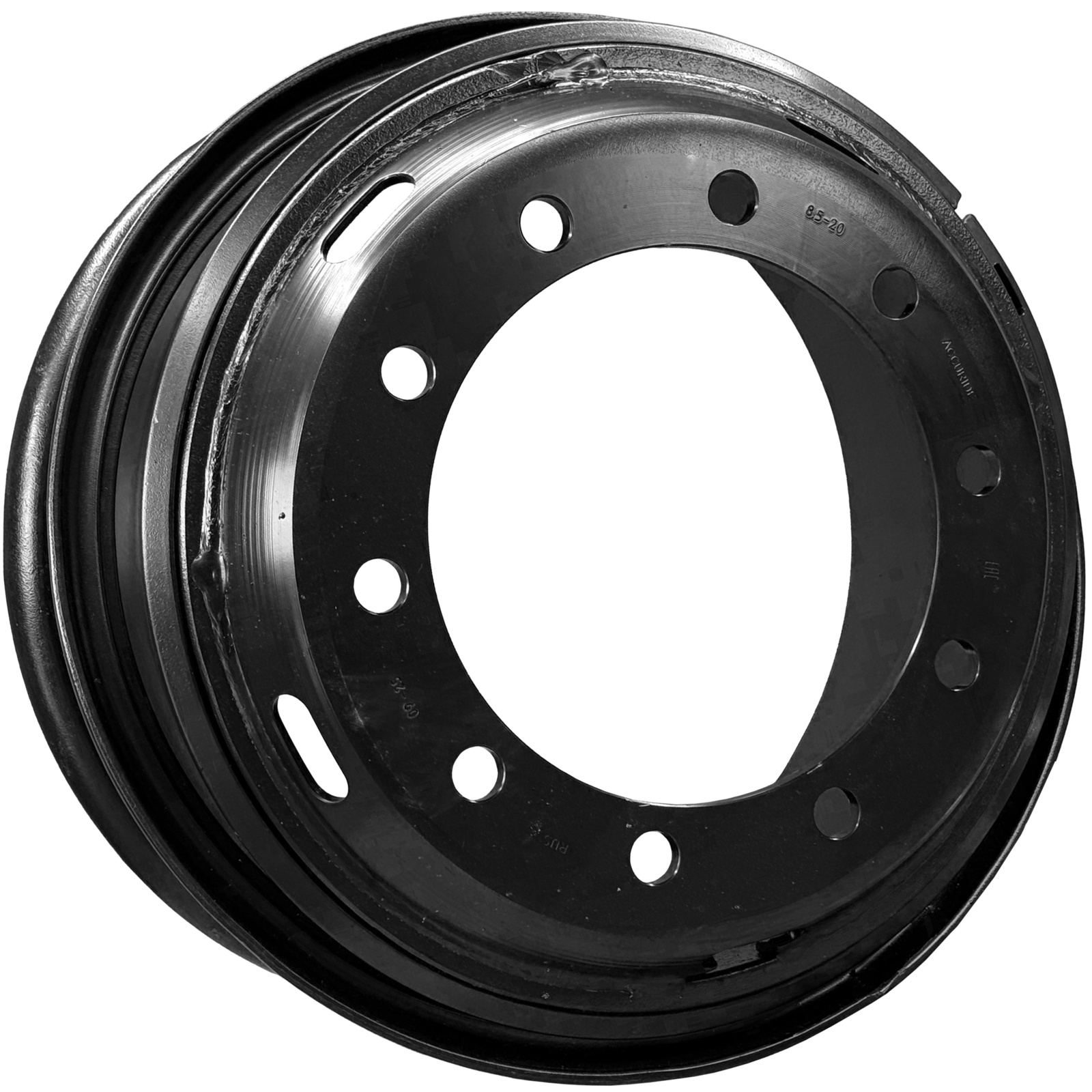 8,5x20/10x335 ET173 D281 M22 Black (63-М8.5-3101012) (12 мм) МАЗ-Урал-Ивеко-6539/6339 (под камеру) 3 750 кг