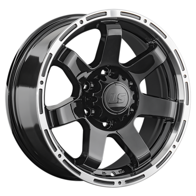 LS R17  7,5J  PCD 6x139,7 ET25 ЦО 106,1 1289 BKL (конус, Колпак+лого)