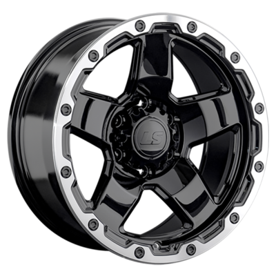 LS R18  9,5J  PCD 6x139,7 ET5 ЦО 106,1 1371 BKL (конус, Колпак+лого)